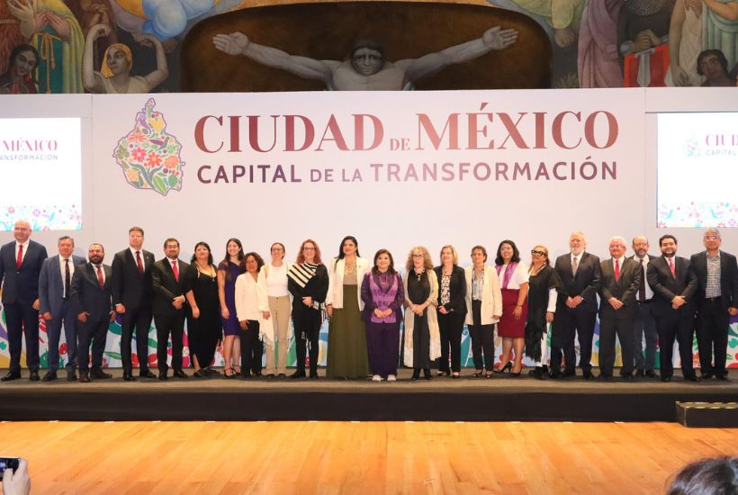 En el Anfiteatro Simón Bolívar del Antiguo Colegio de San Ildefonso, la próxima jefa de gobierno capitalina Clara Brugada presentó a su gabinete.