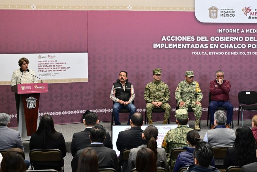 Delfina Gómex presenta informe sobre acciones en Chalco