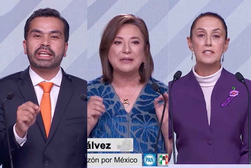 Foto: Captura de pantalla Tercer debate presidencial INE