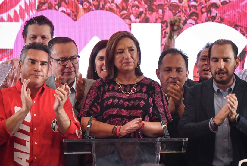 Xóchitl Gálvez en conferencia en que reconoció su derrota en las urnas.