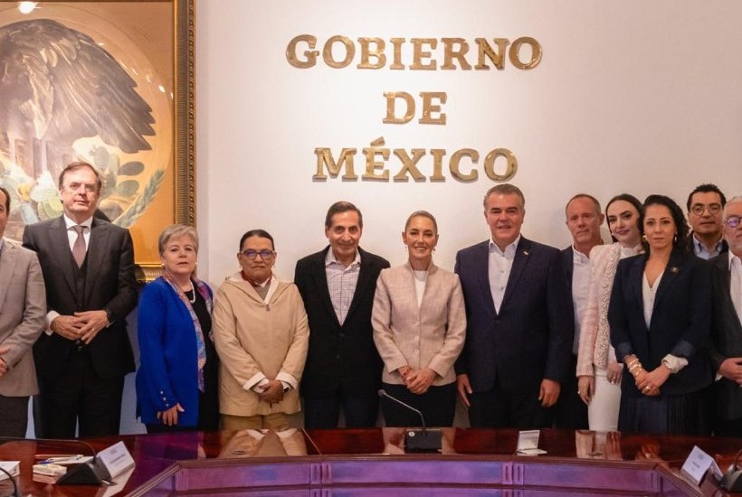 Marcelo Ebrard y empresario cerraron filas con Claudia Sheinbaum para implementar el plan B y así combatir los aranceles del 25% que impuso EU a productos mexicanos. FOTO: @m_ebrard