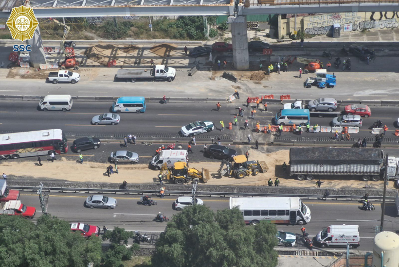 El accidente provocó severo tráfico y el cierre de los carriles centrales de la autopista México- Puebla