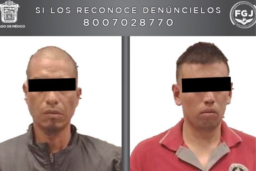 Sergio “N” y Erick Ernesto “N” fueron detenidos señalados de intento de feminicidio. Foto FGJEM Sergio “N” y Erick Ernesto “N” fueron detenidos señalados de intento de feminicidio. Foto FGJEM 