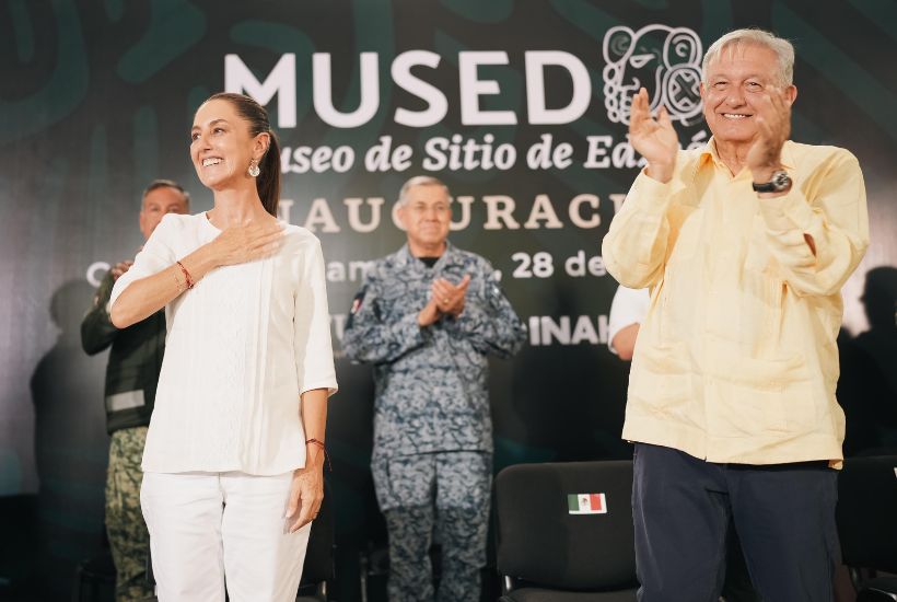 Claudia Sheinbaum señaló que el Tren Maya es una obra única en el mundo. Foto Gobierno de México