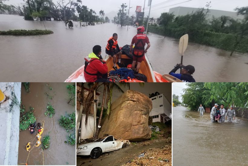 afectaciones por huracán en Acapulco 