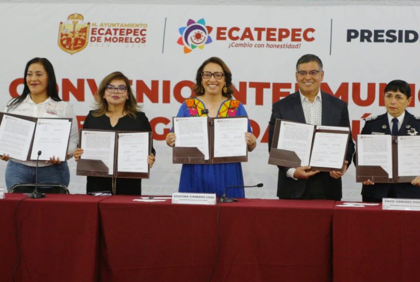 Alcaldes de  Ecatepec, Tecámac, Coacalco, Jaltenco y Acolman firman un convenio de seguridad pública