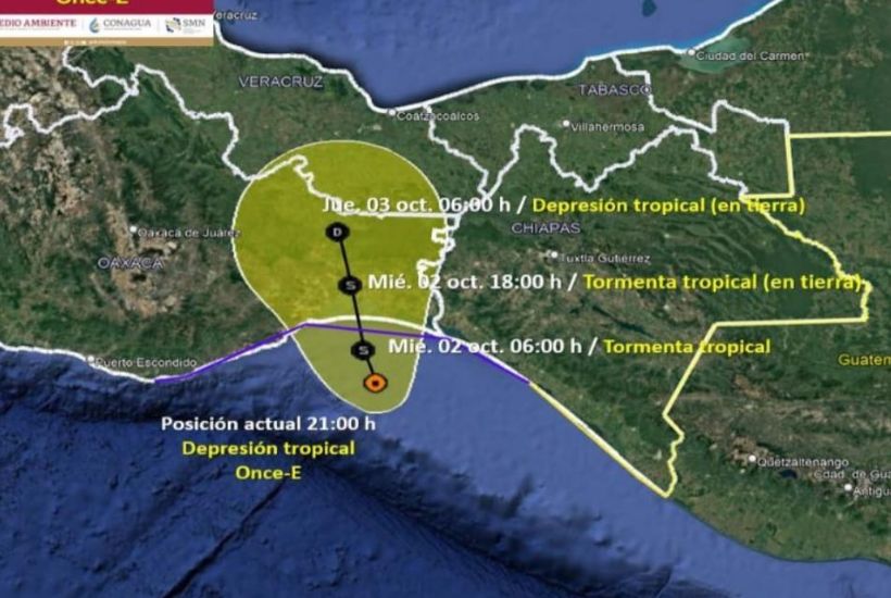 nueva depresión tropical once-e