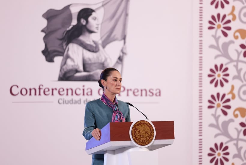 La presidenta Claudia Sheinbaum en la conferencia del 15 de octubre.